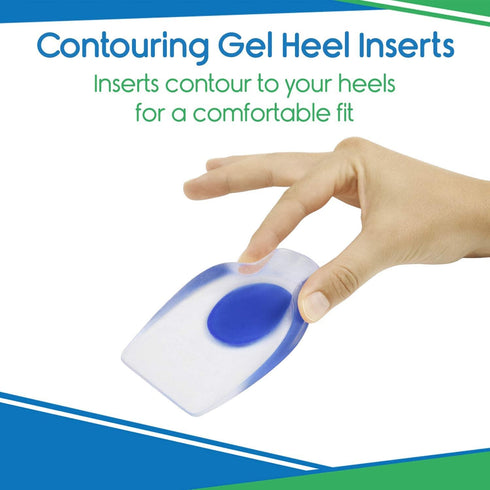 Kids Heel Cups for Pain Relief (2 Pairs) - Cushions for Plantar Fasciitis, Severs Disease, Bone Spur - Silicone Gel Inserts for Shoes, Orthopedic ...
