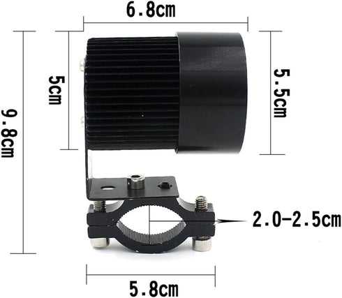 LEORX 12V-85V 20W Motorcycle E-bike LED Headlight Lamp Car Accessories (Black)...