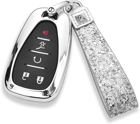 Royalfox 3 4 5 6 Buttons 3D Bling Diamond Rhinestones Smart Remote Key Fob Case Cover for 2016 2017 2018 2019 2020 2021 2022 Chevrolet Malibu Cama...