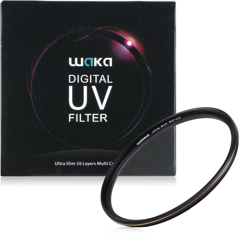 waka 58mm MC UV Filter - Ultra Slim 16 Layers Multi Coated Ultraviolet Protection Lens Filter for Canon Nikon Sony DSLR Camera Lens...