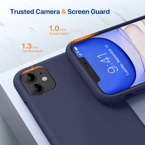 Miracase Compatible with iPhone 11 Phone Case, with Screen Protector, Liquid Silicone Gel Rubber Full Body Drop Protection Shockproof Cover Phone ...