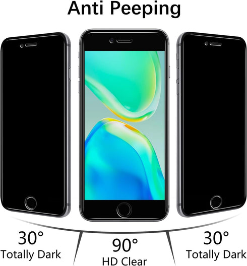 MAYtobe [2 Pack Privacy Screen Protector For iPhone 8 Plus and iPhone 7 Plus Tempered Glass, Bubble Free, Case Friendly, Easy to Install...