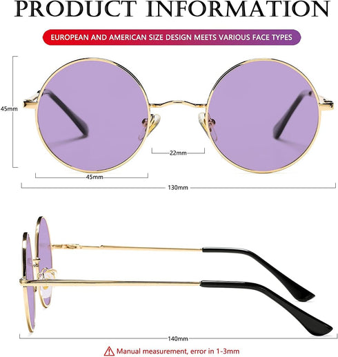 AIEYEZO Round Lennon Glasses Round Polarized Sunglasses for Women Men Small Circle Sunnies...