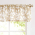 Treatmentex Leaf Valance Window Curtain for Kitchen Basement Bedroom 52" W x 15" L Taupe and White 1 Panel...