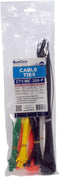 QualGear CT1-MC-200-P Self-Locking Cable Ties, Assorted, 200/Poly Bag, Green,black,yellow,orange...