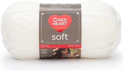 Red Heart Soft White Yarn - 3 Pack of 141g/5oz - Acrylic - 4 Medium (Worsted) - 256 Yards - Knitting/Crochet...