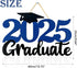 2025 Graduation Party Decorations Wooden Sign Blue Class of 2025 Photo Booth Props 2025 Graduation Picture Props for 2025 Graduation Party Supplie...