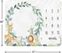 Baby Monthly Milestone Blanket Boy - Jungle Animals Newborn Month Blanket Neutral Safari Personalized Shower Gift Eucalyptus Leaf Wreath Nursery D...
