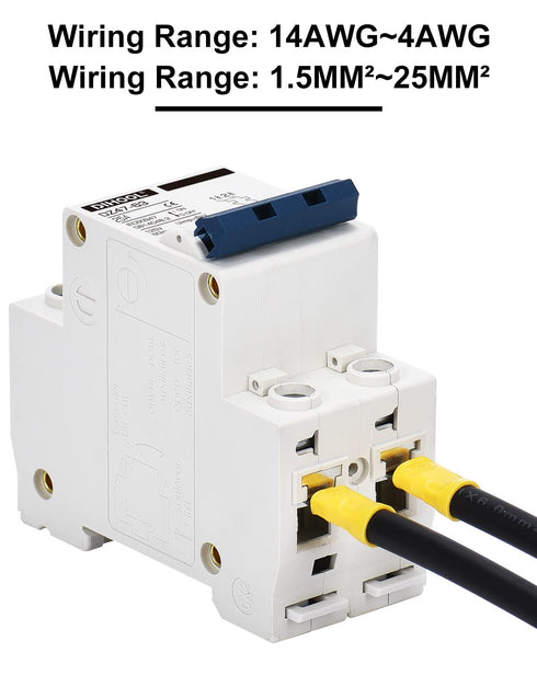 DIHOOL Miniature Circuit Breaker DIN Rail Mount 25 Amp 2 Pole AC 110V Low Voltage disconnect switch...