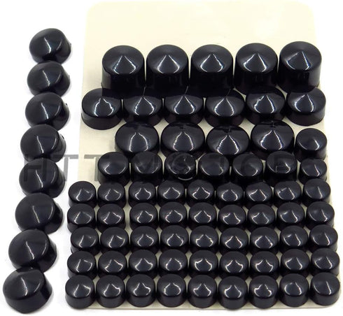 HTTMT MT247-003-BK Black Bolts Toppers Caps Compatible with 1991-2012 Harley Davidson Dyna Glide Twin Cam...