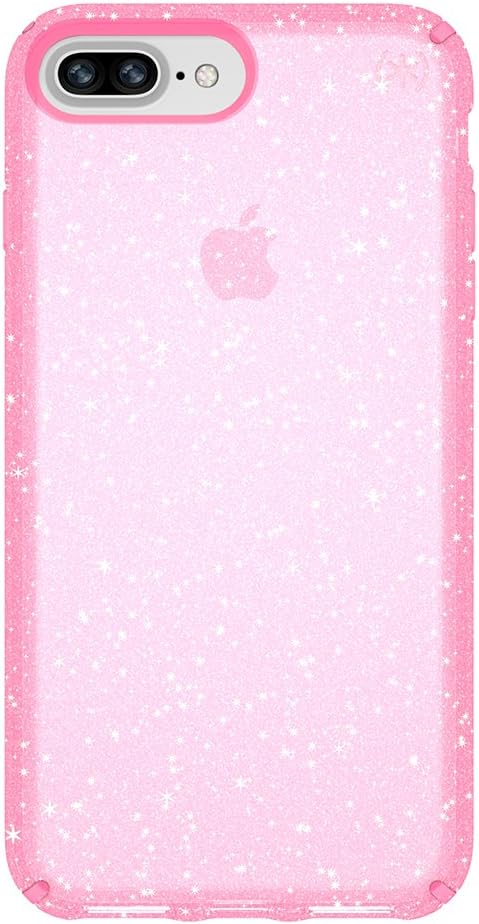 Speck 103123-6603 Products Presidio Clear + Glitter Case for iPhone 8 Plus (Also fits 7 Plus and 6S Plus/6 Plus), Bella Pink With Gold Glitter/Bel...