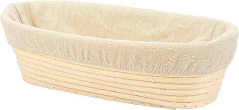 Banneton Oval Bread Proofing Basket (30 cm / 11.8 inch), Handmade Rattan Sourdough Proofing Basket Bowl with Liners...