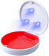 Retainer Case & UV Cleaner - Portable Dental Holder for Invisalign, Mouth Guard, Aligners, Dentures, Night Guard - White & Red...