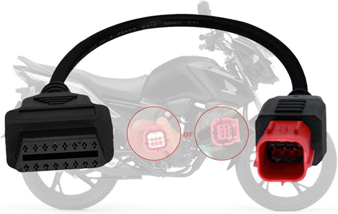 AMHTDOL Obd2 Adapter Cable for Guzzi Kawasaki Suzuki Motorcycle 6 Pin OBD Diagnostic Cable,for Yamaha KTM 6 Pin Obd1 to Obd2 Adapter Connector,Fit...