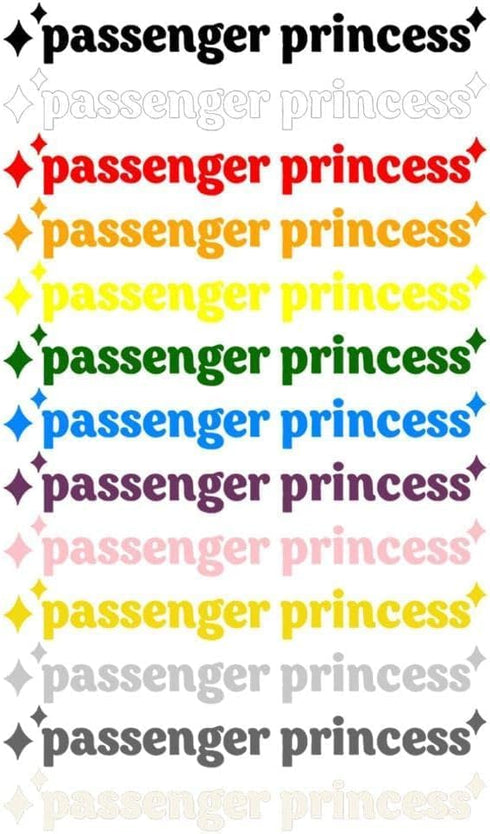 Passenger Princess Decal Sticker Car Mirror Sticker Cute Funny Rearview Mirror Sticker Vinyl Truck Window Sticker Rearview Mirror Car Decoration W...