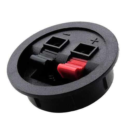 Round Speaker Terminal Cup 4PCS Round Express Spring Clip Double Binding Post Screw Wire Car Subwoofer Speaker Wire Terminal Connector WP2-9...