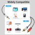 3.5mm to 2RCA Audio Cable 20ft,Auxiliary Adapter, Stereo Splitter Cable,AUX RCA Y Cord for Smartphone,Speakers,Tablet, HDTV, MP3 Player...