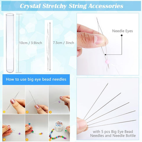 1mm Stretchy Bracelet String Elastic String for Bracelets Making, Crystal Clear String Elastic Cord Necklace Cord Bead Cord for Friendship Bracele...
