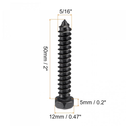 uxcell Hex Lag Screws 5/16" x 2" Carbon Steel Phillips Head Half Thread Self-Tapping Bolts for Deck Building or Joining Lumber 10pcs...