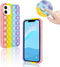 Pop It Phone Case for iPhone 11,Stress Reliever Push Pop Bubble Fidget Toys Cover,Cute Funny Soft Silicone Protective Shell for iPhone 11 6.1 inch...