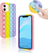 Pop It Phone Case for iPhone 11,Stress Reliever Push Pop Bubble Fidget Toys Cover,Cute Funny Soft Silicone Protective Shell for iPhone 11 6.1 inch...