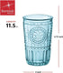 Bormioli Rocco Romantic Set Of 4 Tumbler Glasses, 11.5 Oz. Colored Crystal Glass, Light Blue, Made In Italy....