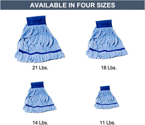 Arkwright Tube Mop Head - Super Absorbent Lint Free Floor Replacement, Bleach Safe, Quick Dry, Heavy Duty for Home, Commercial, and Industrial Cle...