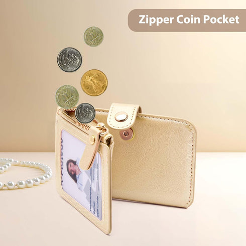 M-Plateau Phone Wallet Stick On PU Leather Card Holder With Zipper Coin Pocket Compatible with iPhone and iPhone Case for Women With 3M Adhesive A...