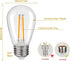 25Pack S14 LED Replacement Light Bulbs, Shatterproof Outdoor String Plastic Light Bulbs, 2W Equivalent 20W, E26 Base, 2200K Warm White LED Vintage...