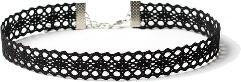 6 Pieces Black Choker Necklace Set Vintage Lace Tattoo Choker for Women Girls...