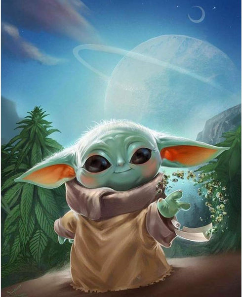 QUITEDEW DIY 5D Diamond Painting, Art Craft Kit for Beginners, Alien Baby Theme, Size 16x12inch...