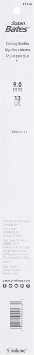 Susan Bates 11114-13 14-Inch Silvalume Single Point Knitting Needle, 9mm, Blue......