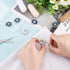 FINGERINSPIRE 6PCS 26.5MM Flower Brass Rhinestone Shank Buttons Montana Blue Color Sew On Buttons with 1-Hole and Flat Back, Fashion Claw Rhinesto...