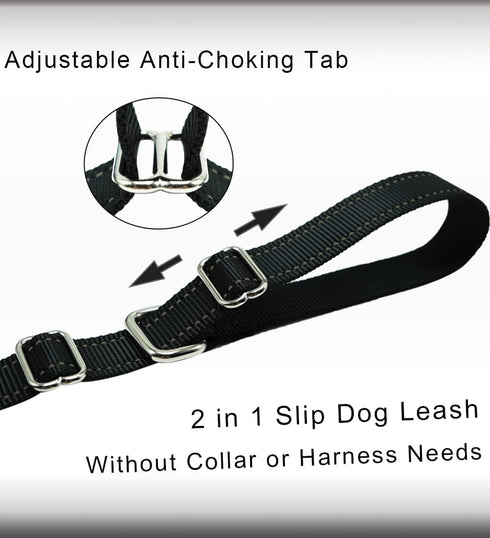 6FT Slip Lead Dog Leash Anti-Choking, Reflective Strong Nylon Flat Dog Leash, No Pulling Dog Training Leash for Small Medium and Large Dogs/Pets (...