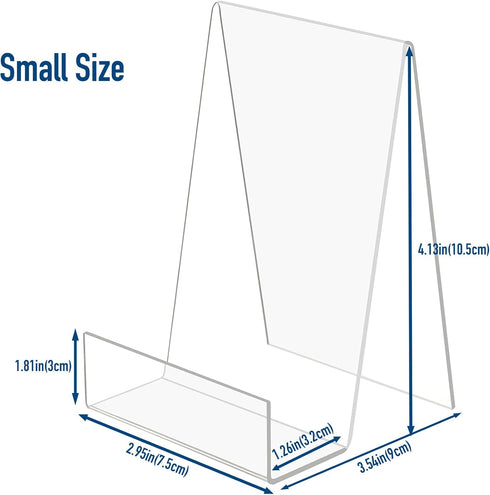TRIMOU Clear Acrylic Book Stand with Ledge - Display Easel for Books, Pictures, Albums, Comic Books, CDs, Artworks, Tablets or Other Items (Small)...
