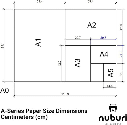 Nuburi - A4 Size Printer Paper - Great for Professional Documents - 80 gsm / 21lb (100 Sheets)...
