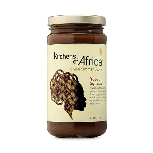 Kitchens of Africa Yassa Signature Onion Sauce (12 oz Jar) African Simmer Sauce with Caramelized Onions, Dijon Mustard, Exotic Spice Blend and Lim...