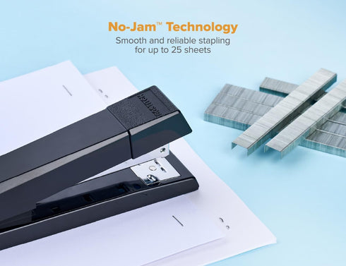 Bostitch Office No-Jam Premium Desktop Stapler, Full-Strip, 25 Sheet Capacity, Black...
