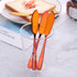 Stainless Steel 18/10 Cheese Desert Knives, Set of 4, Gold Breakfast Butter Knife, Slicer Sandwich Spreader (Magic Red)...