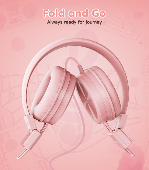 Kids Headphones, Toddler Headphones with Safe Volume Limiter 94dB, Wired School Headphones for Kids with Adjustable and Flexible Design for Boys a...