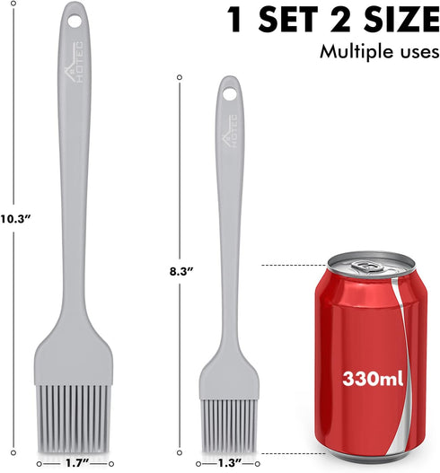 HOTEC Basting Brushes Silicone Heat Resistant Pastry Brushes Spread Oil Butter Sauce Marinades for BBQ Grill Barbecue Baking Kitchen Cooking BPA F...