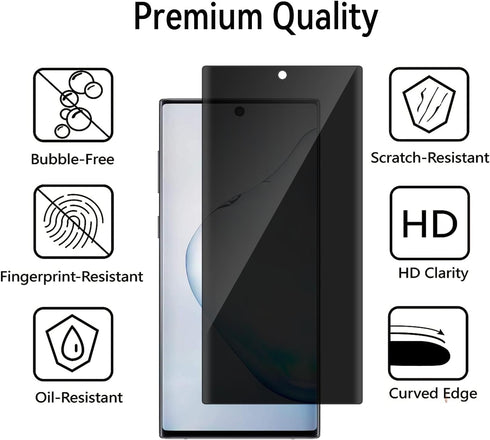 [2 Pack Privacy Screen Protector for Samsung Galaxy Note10 plus 5G,Anti-Spy Tempered Glass 9H Hardness Film for Note 10 Plus, Anti-Scratch Case Fr...