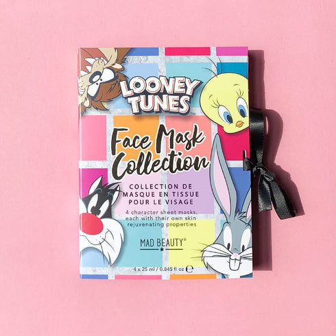 MAD Beauty Looney Tunes Character Sheet Face Mask Booklet (4-Pack) | Bugs Bunny, Sylvester, Tweety, Taz | Strawberry, Passionfruit, Honey | Skinca...
