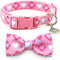 azuza Valentine's Day Dog Collar Bow tie, Lovely Pink Dog Collars with Bowtie for Medium Dogs...