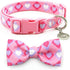 azuza Valentine's Day Dog Collar Bow tie, Lovely Pink Dog Collars with Bowtie for Medium Dogs...
