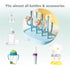 Baby Bottle Drying Rack, Small Portable Bottle Dryer Holder for Nipples, Cups, Pump Parts and Accessories, (Blue)...