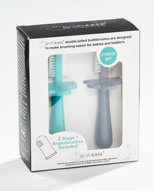 grabease Finger Toothbrush for Toddler Double Sided Toothbrush Baby Finger Toothbrush Baby Toothbrush, BPA-Free & Phthalate-Free for Baby & Toddle...
