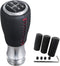 Arenbel 5 Speed MT Gear Shifter Stick Handle Replacement Red Stitched Leather Shift Lever Knob Fit Most Manual Cars, Black...
