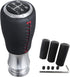 Arenbel 5 Speed MT Gear Shifter Stick Handle Replacement Red Stitched Leather Shift Lever Knob Fit Most Manual Cars, Black...