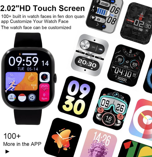 Smart Watch (Answer/Make Calls), 2.01" Smart Watches for Men 110+Sport Modes Fitness Watch with Sleep Heart Rate Monitor, Pedometer, IP68 Waterpro...